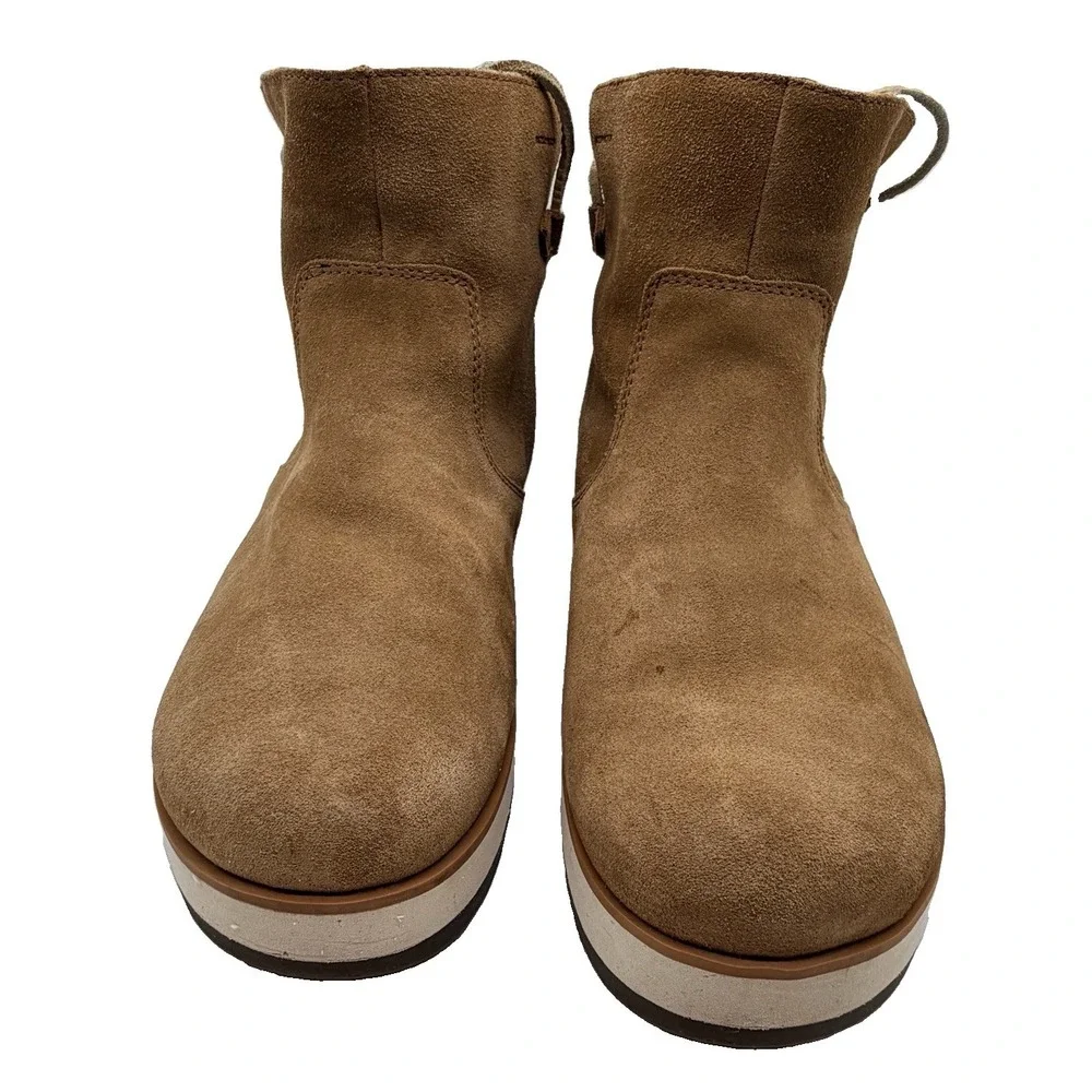 Merrell Snow Boots Women's Size 9 Beige Suede Juno Bluff Polar Ankle Waterproof